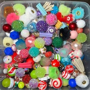 Colorful Bead and Pom Pom Collection Mystery Scoop FREE YOUR CHOICE BEADABLE PEN